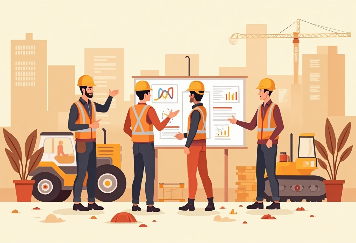 Bauarbeiter auf einer Baustelle
