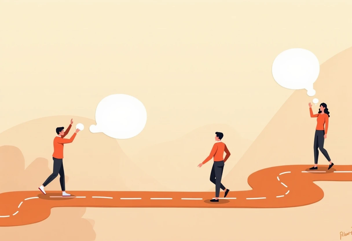 Ilustração de caminho de carreira em vendas