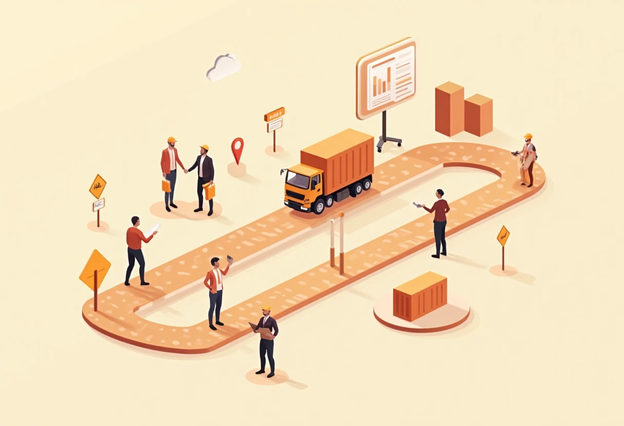 Career path in logistics illustration